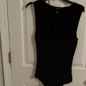 Black House White Market black sleeveless ruched sides draped neck